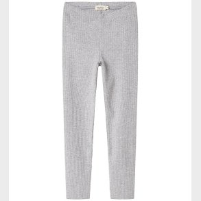 MarMar Leggings - Rib - Modal - Light Grey Melange