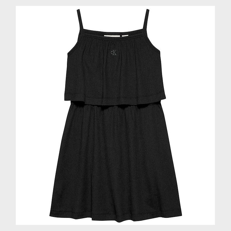 Calvin Klein Kjole - Crinkle Layered - CK Black