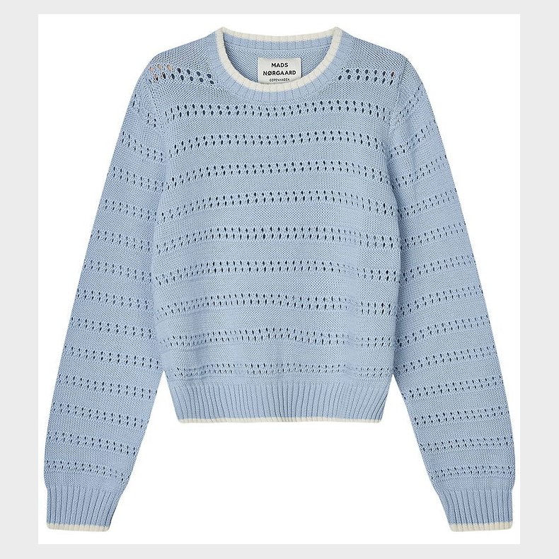Mads N�rgaard Bluse - Strik - Inga - Cashmere Blue/Vanilla Ice