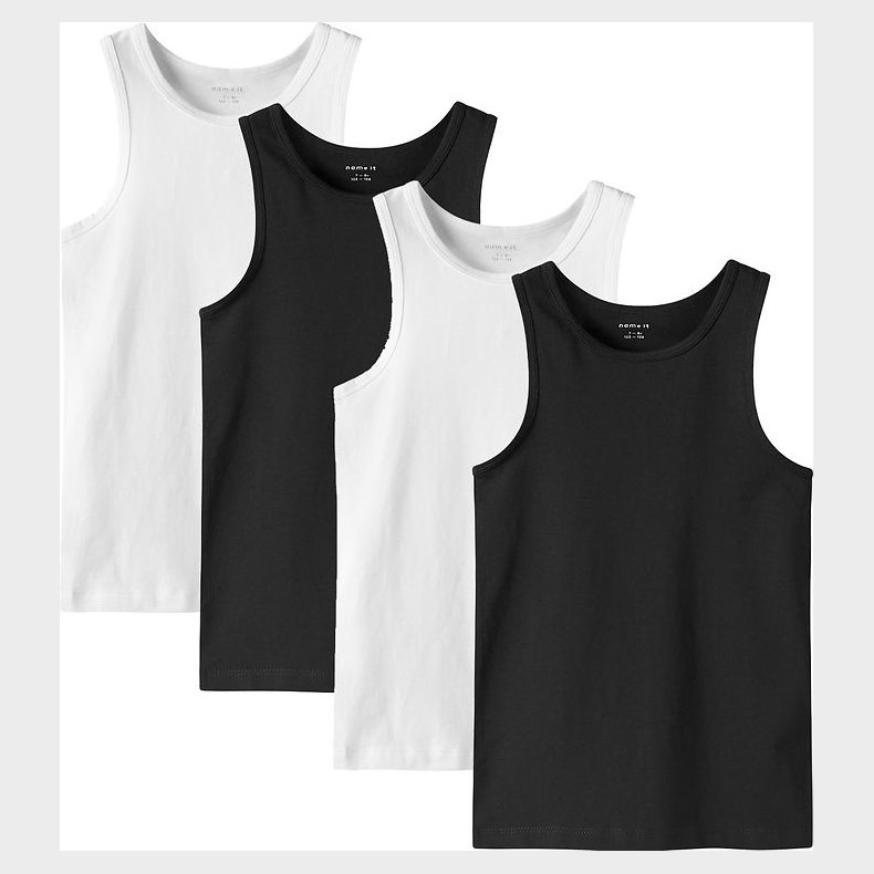 Name It Undertrje - Noos - NkmTank - 4-pak - Black/w/ 2 x Brigh