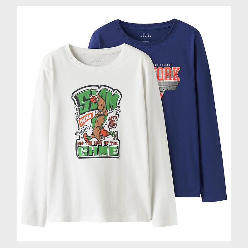 Name It Bluse - NkmVux - 2-pak - Bright White/Sodalite Blue/ New