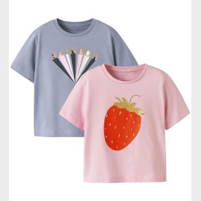 Name It T-shirt - NmfKatinka - 2-pak - Pirouette/W. Purple Impre