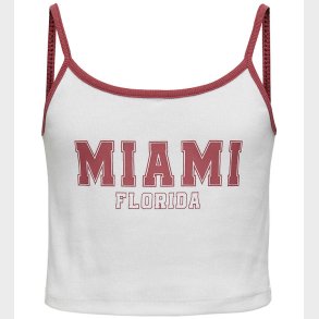 Kids Only Top - Rib - KonVikka - Bright White/Ruby Wine + Print