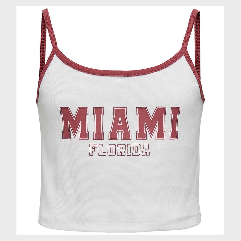 Kids Only Top - Rib - KonVikka - Bright White/Ruby Wine + Print