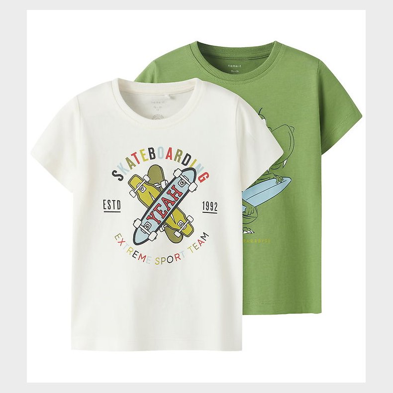 Name It T-shirt - NmmKarlton - 2-pak - Coconut Milk