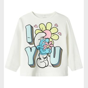 Name It Bluse - NmfFrida - Smurfs - Cloud Dancer
