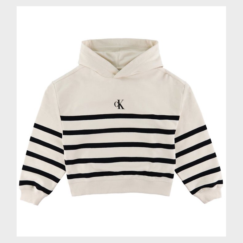 Calvin Klein Httetrje - Logo Boxy Fit Stripes - White Cap Gray