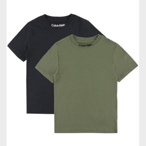 Calvin Klein T-shirt - 2-pak - Embro Logo - Dusty Olive/Ck Black