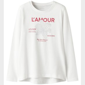 Name It Bluse - Loose - NkfViolet - Bright White/Lamour