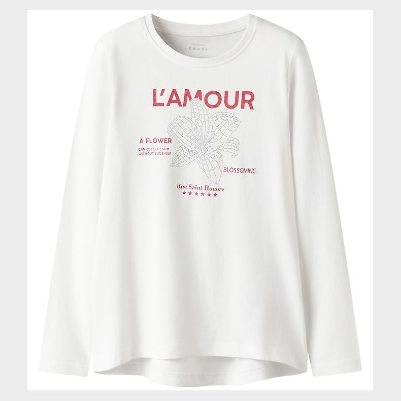 Name It Bluse - Loose - NkfViolet - Bright White/Lamour