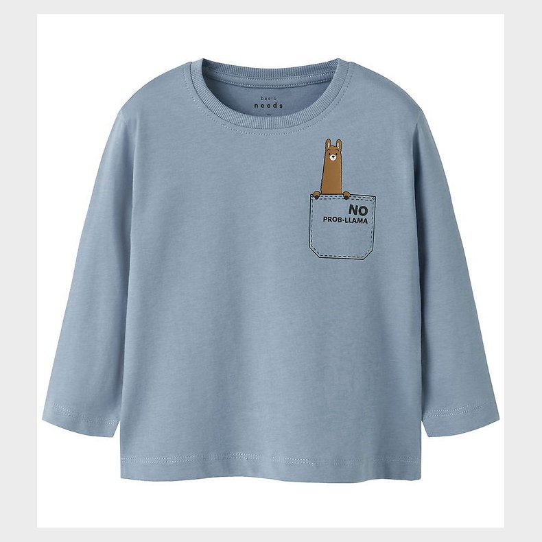 Name It Bluse - NmmVagno - Dusty Blue/Llama Pocket