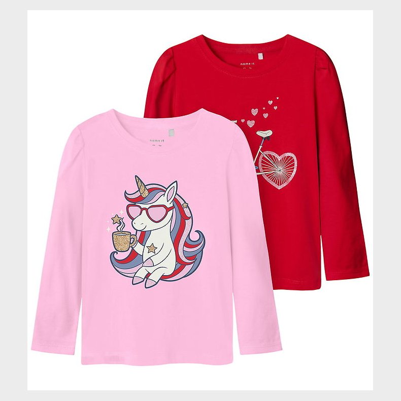 Name It Bluse - NmfKalesja - 2-pak - Pirouette/W. Tomato