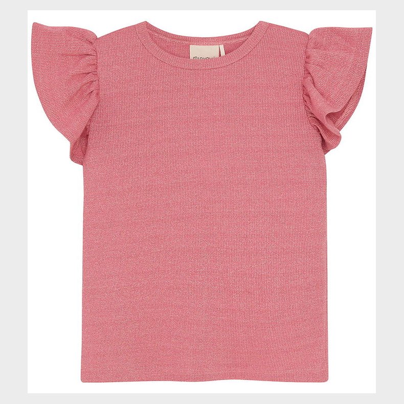 Minymo T-shirt - Rib - Glimmer - Azalea Pink