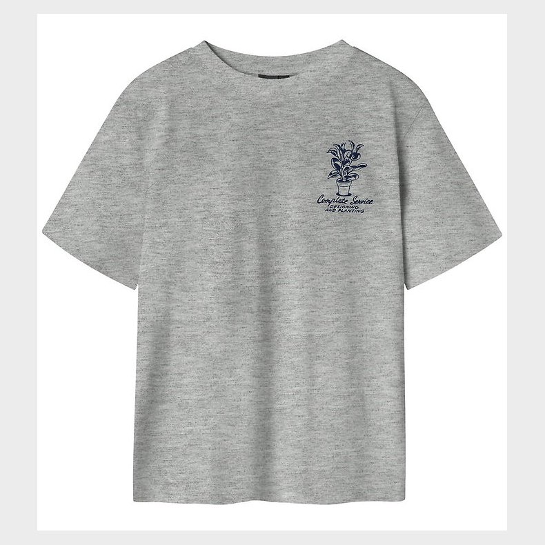 LMTD T-shirt - NlmKlant - Light Grey Melange/Pageant Blue