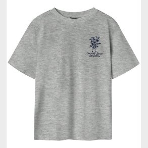 LMTD T-shirt - NlmKlant - Light Grey Melange/Pageant Blue