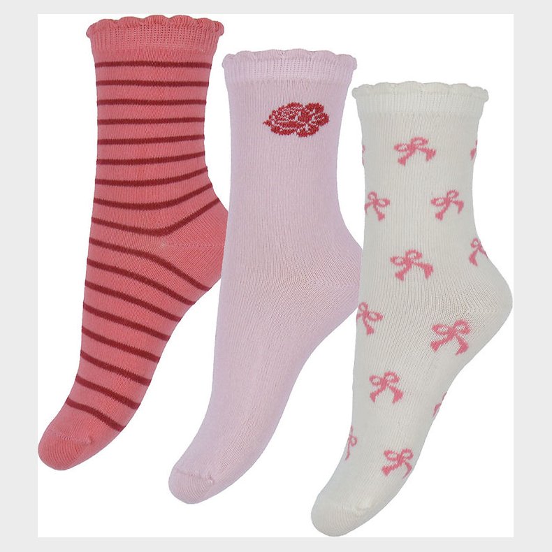 Name It Strmper - 3-pak - NmfKimi - Cloud Dancer/Burnished Lila