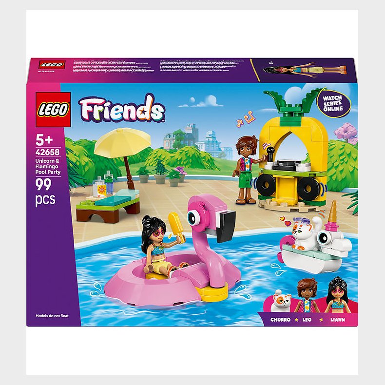 LEGO® Friends - Poolparty Med Enhjrning Og Flamingo 42658 - 99