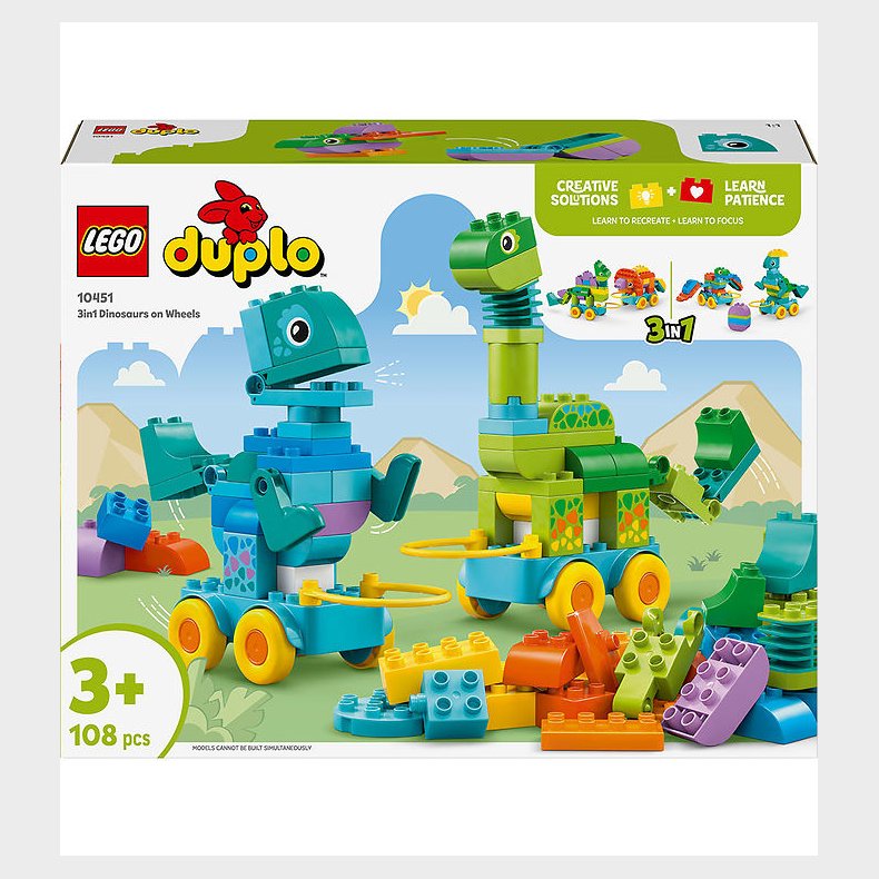 LEGO® DUPLO - 3-I-1-Dinosaurer P Hjul 10451 - 108 Dele