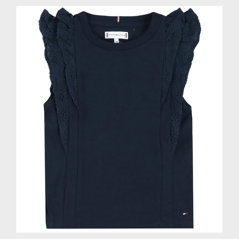Tommy Hilfiger T-shirt - Broderie Anglaise - Dark Night Navy
