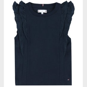 Tommy Hilfiger T-shirt - Broderie Anglaise - Dark Night Navy
