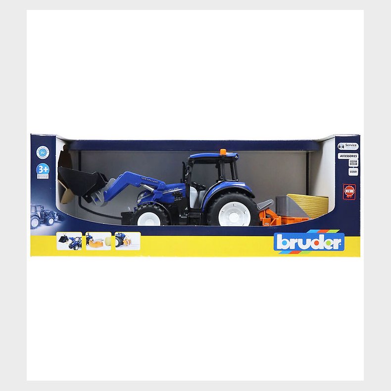 Bruder Traktor - New Holland T5.120 m. FL Loading Box - 1:16