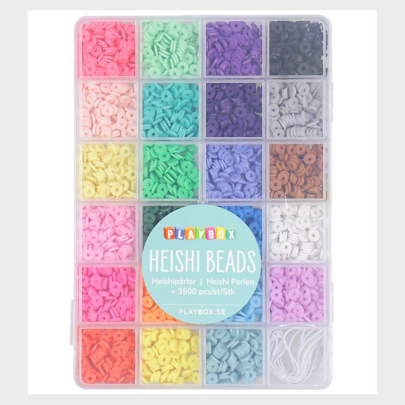 Playbox Perlest - Heishi Perler I Opbevaringsske - 3500 stk