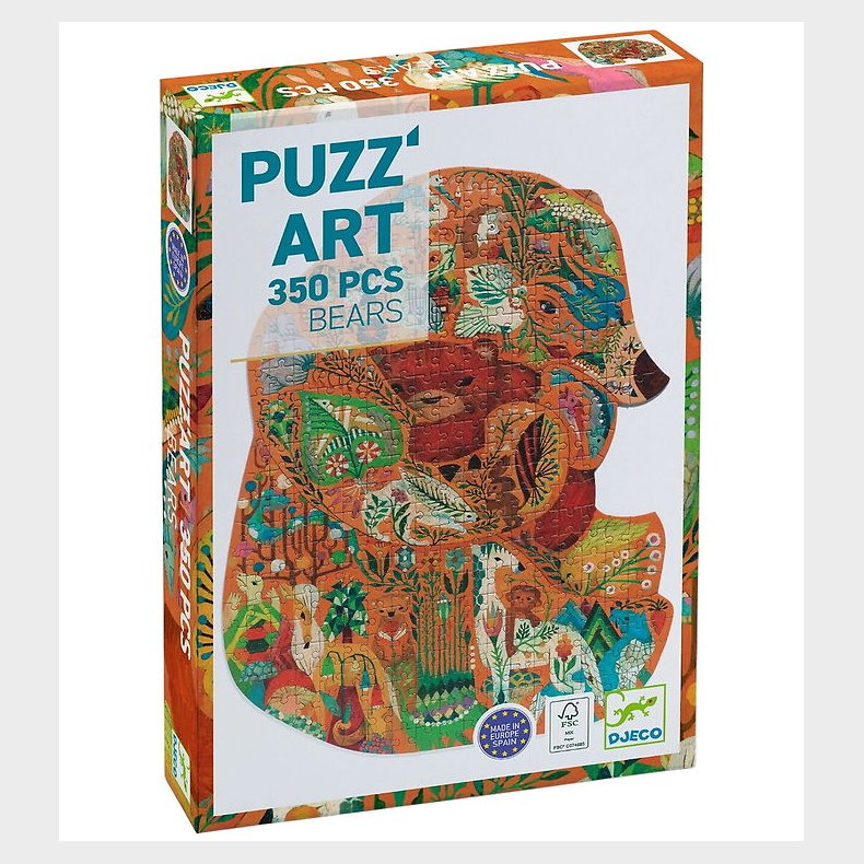 Djeco Puslespil - 350 Brikker - PUZZ'ART - Bears