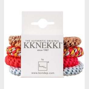 Kknekki Hrelastikker - 4-pak - Bl/Beige/Pink/Gul