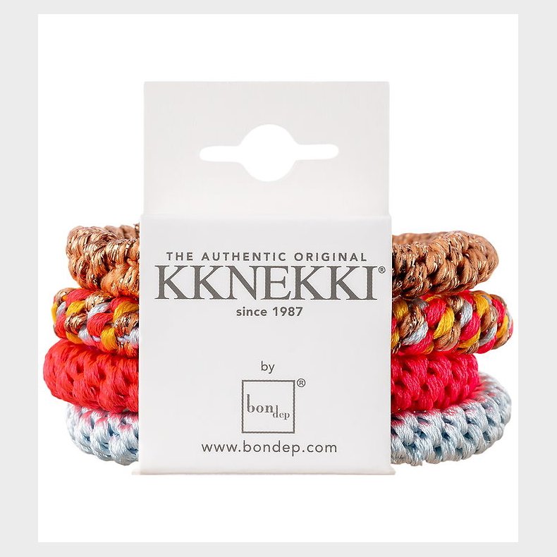 Kknekki Hrelastikker - 4-pak - Bl/Beige/Pink/Gul