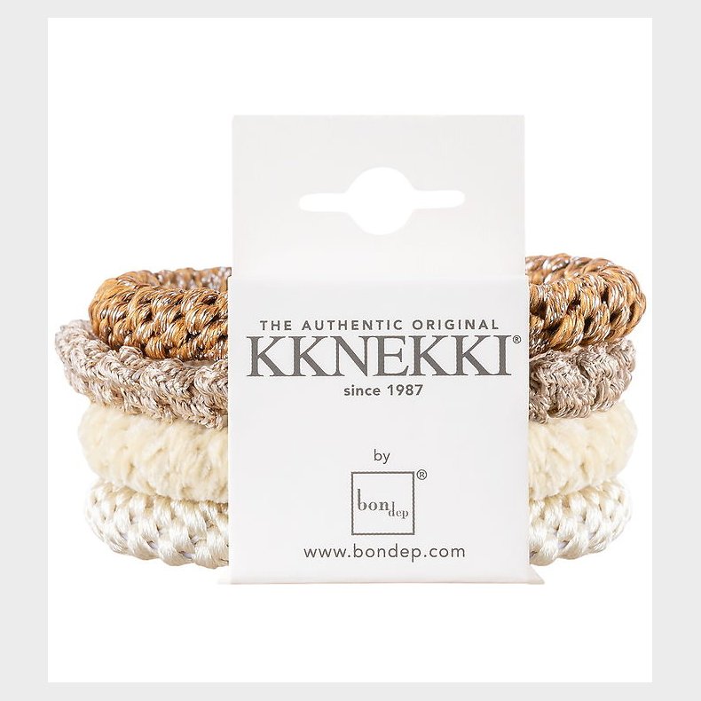 Kknekki Hrelastikker - 4-pak - Brun/Beige/hvid