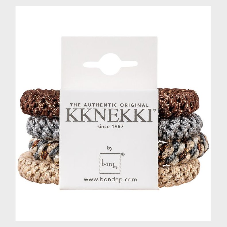 Kknekki Hrelastikker - 4-pak - Beige/Brun/Gr