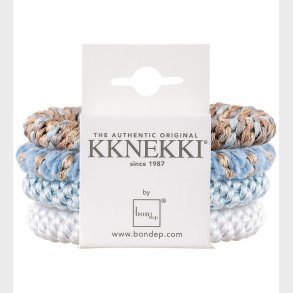 Kknekki Hrelastikker - 4-pak - Bl/Hvid/Beige