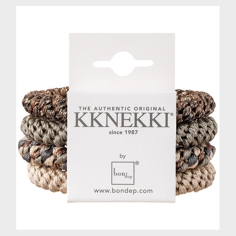 Kknekki Hrelastikker - 4-pak - Brun/Beige