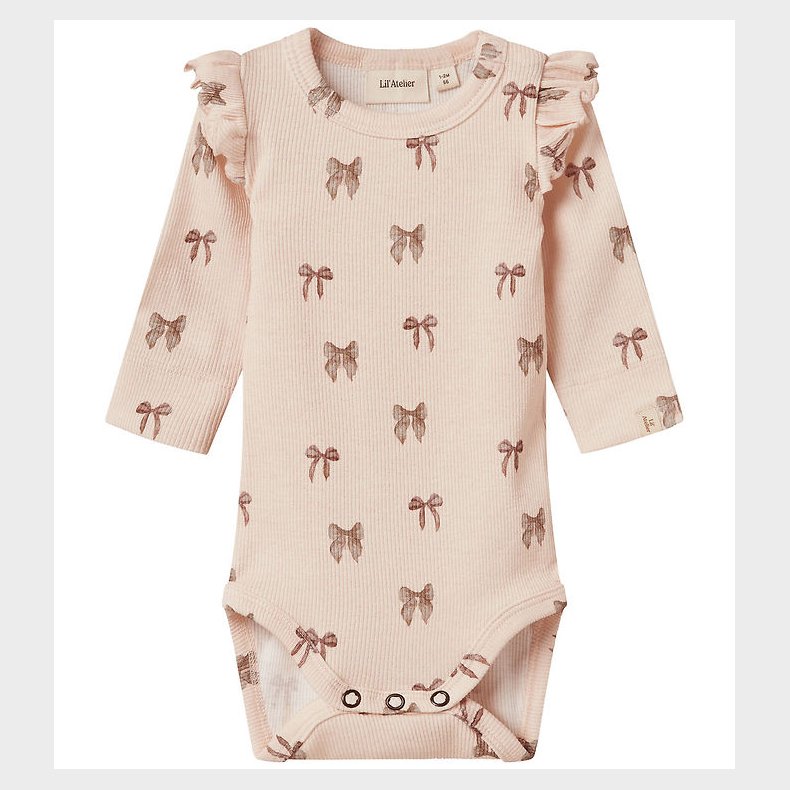 Lil' Atelier Body l/ - Rib - NbfGavo - Silver Peony/Bow