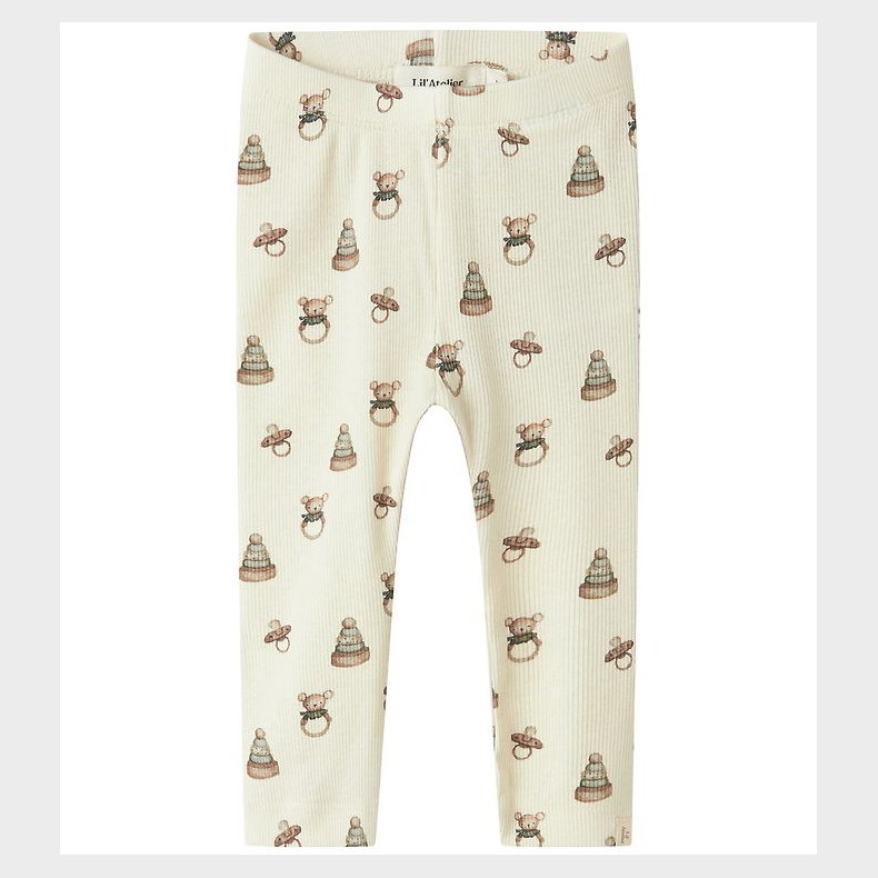 Lil' Atelier Leggings - Rib - NbnGavo - Turtledove/Toy