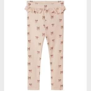 Lil' Atelier Leggings - Rib - NbnGavo - Silver Peony/Bow