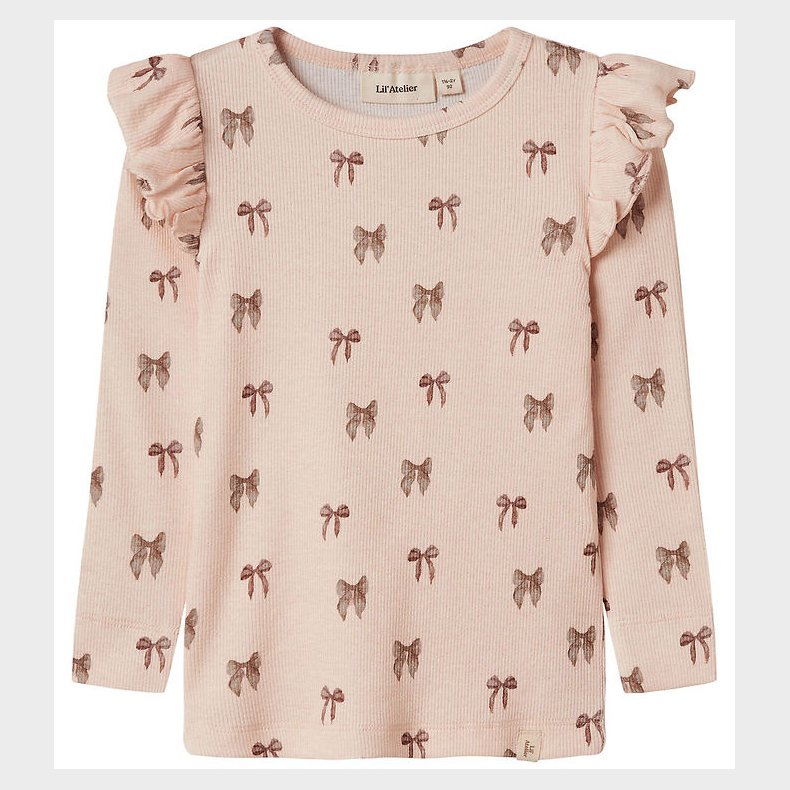 Lil' Atelier Bluse - Rib - NmfGavo - Silver Peony/Bow