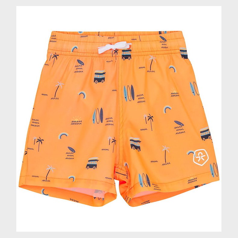 Color Kids Badeshorts - AOP - Orange Pop
