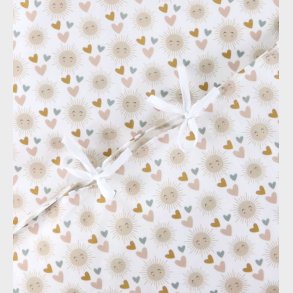 Nrgaard Madsens Sengetj - Baby - Hvid m. Glad Sol og Hjerter