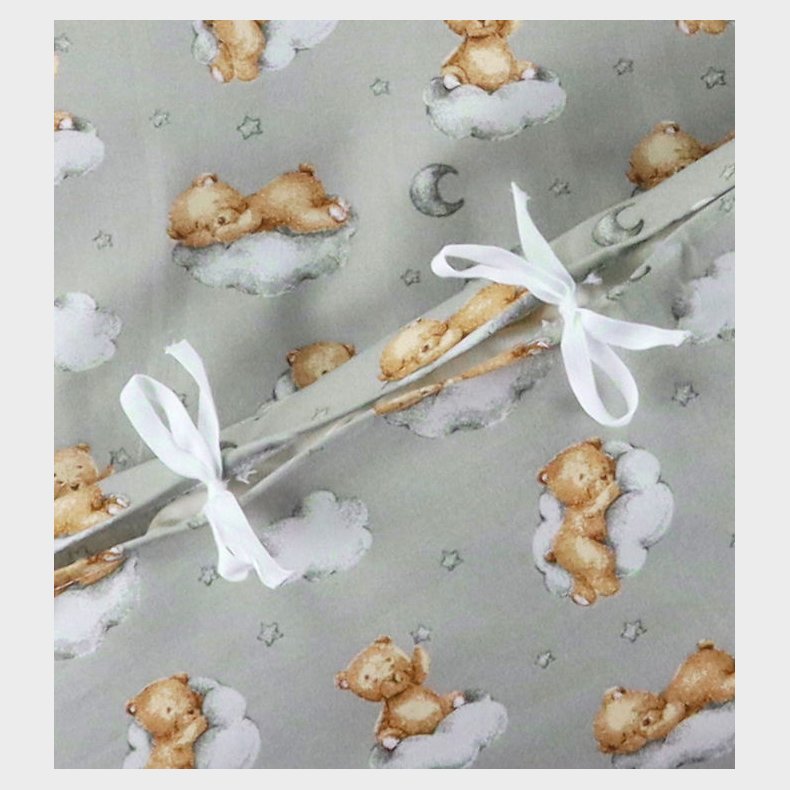 N�rgaard Madsens Senget�j - Baby - Gr� m. Sovende Bamser