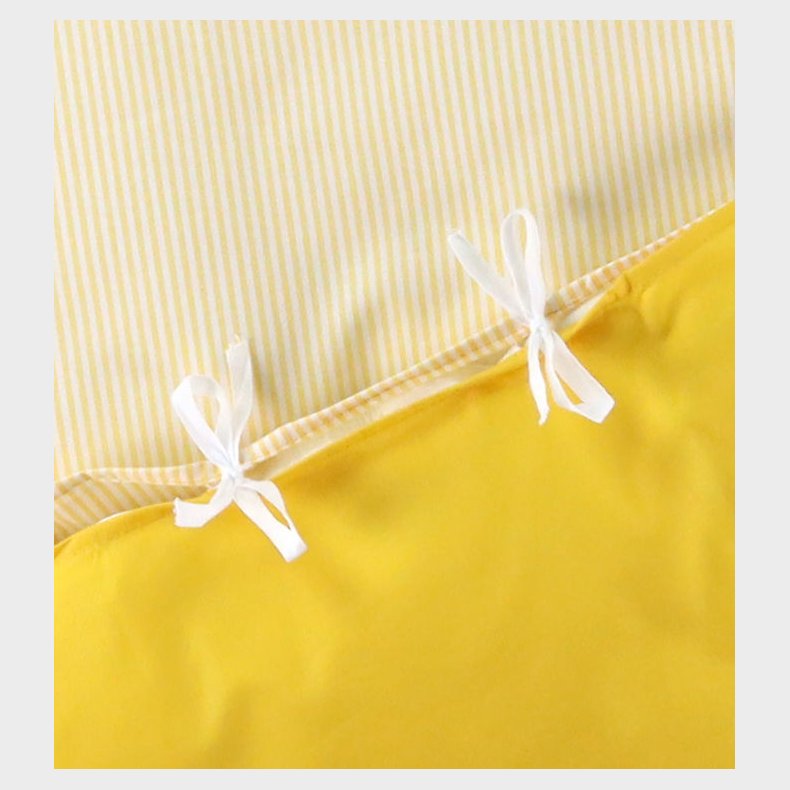 N�rgaard Madsens Senget�j - Baby - Hvid m. Gule Striber