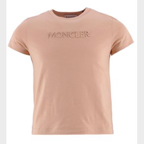 Moncler T-shirt - Pastel Pink m. Broderi