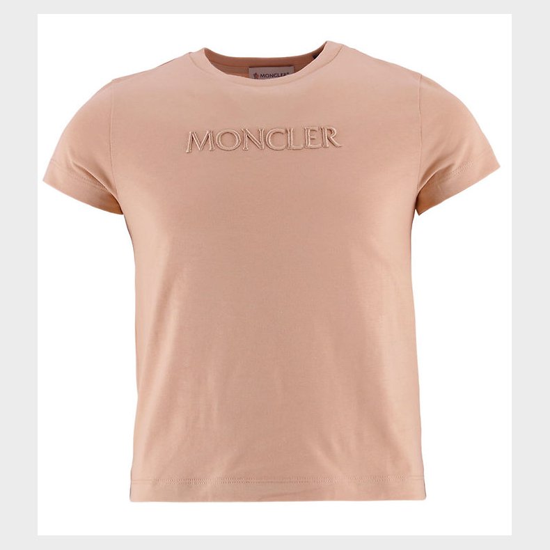 Moncler T-shirt - Pastel Pink m. Broderi