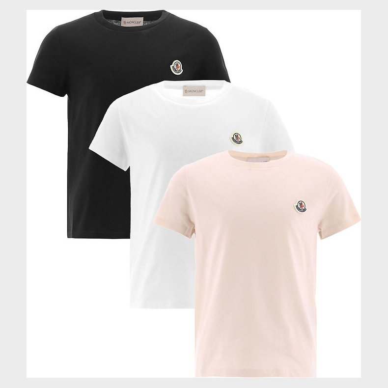 Moncler T-shirt - 3-pak - Hvid/Beige/Sort