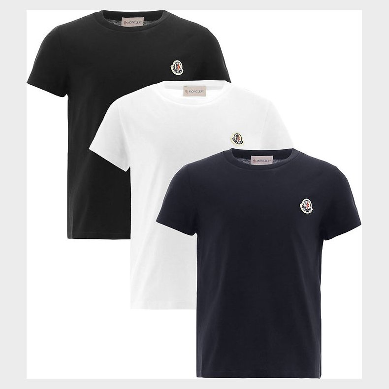 Moncler T-shirt - 3-pak - Hvid/Sort/Navy