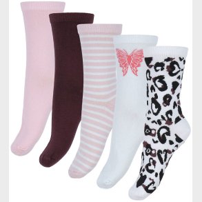 Name It Strmper - NkfVilde - 5-pak - Bright White/Hearts