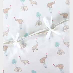 N�rgaard Madsens Senget�j - Baby - Hvid m. Elefanter