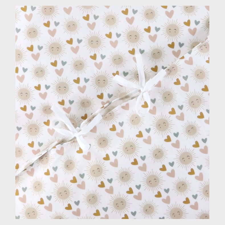 Nrgaard Madsens Sengetj - Junior - Hvid m. Glad Sol/Hjerter