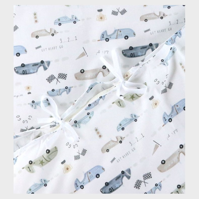 Nrgaard Madsens Sengetj - Voksen - Hvid m. Gamle Biler