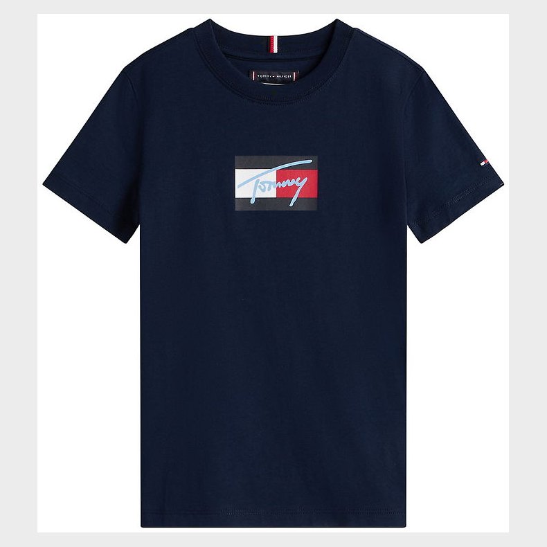 Tommy Hilfiger T-shirt - Script Flag - Dark Night Navy